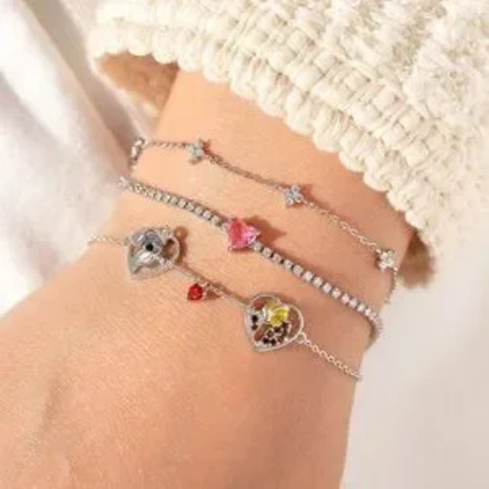 925 Sterling Silver Disney Classic Lady & The Tramp Gemstone Charm Bracelet